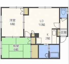 新琴似駅 徒歩15分 2階の物件間取画像